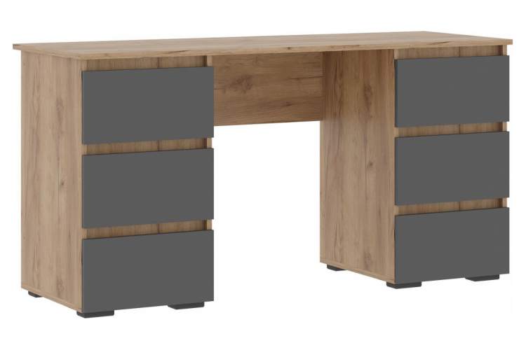 Компьютерный стол Элла ПС 02 серый графит 0162 / дуб крафт золото