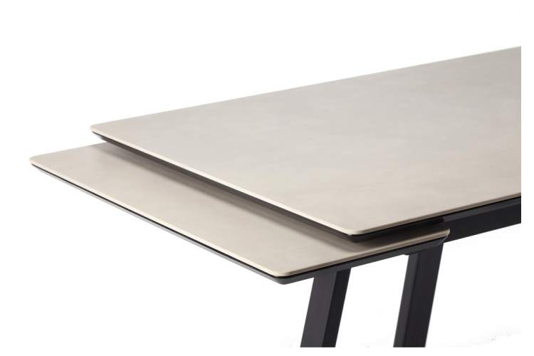 Керамический стол Памелла 120(180)х80 carmen light grey / черный-11