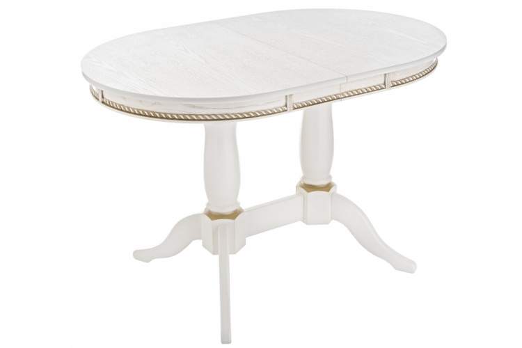 Стол деревянный Кантри 120 молочный / золотая патина