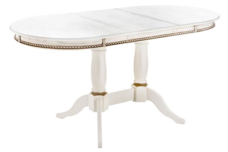 Стол деревянный Кантри 120 молочный / золотая патина-1