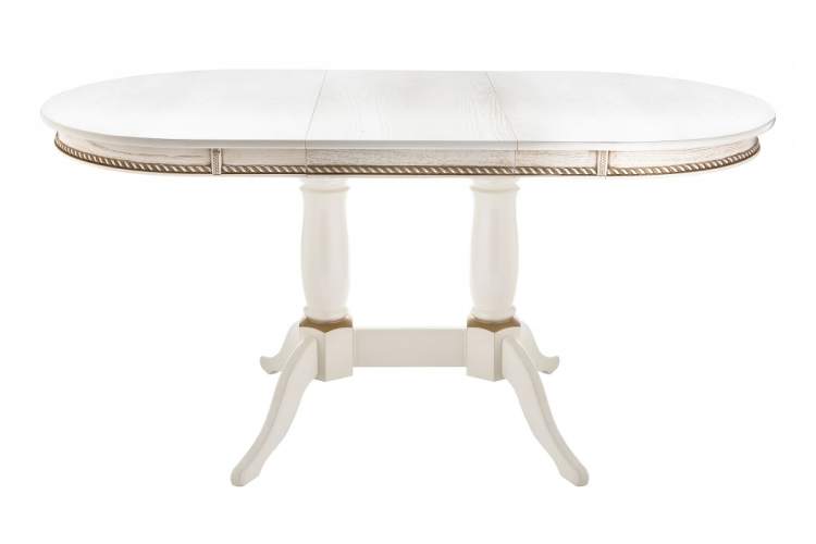 Стол деревянный Кантри 120 молочный / золотая патина-2