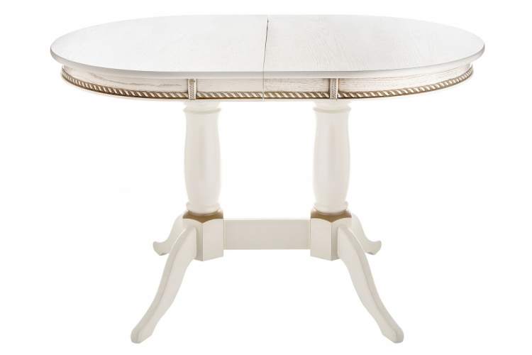 Стол деревянный Кантри 120 молочный / золотая патина-3