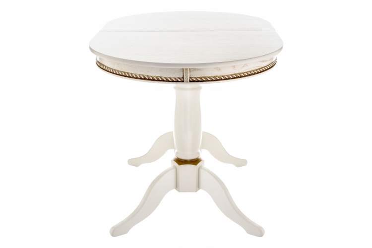 Стол деревянный Кантри 120 молочный / золотая патина-4