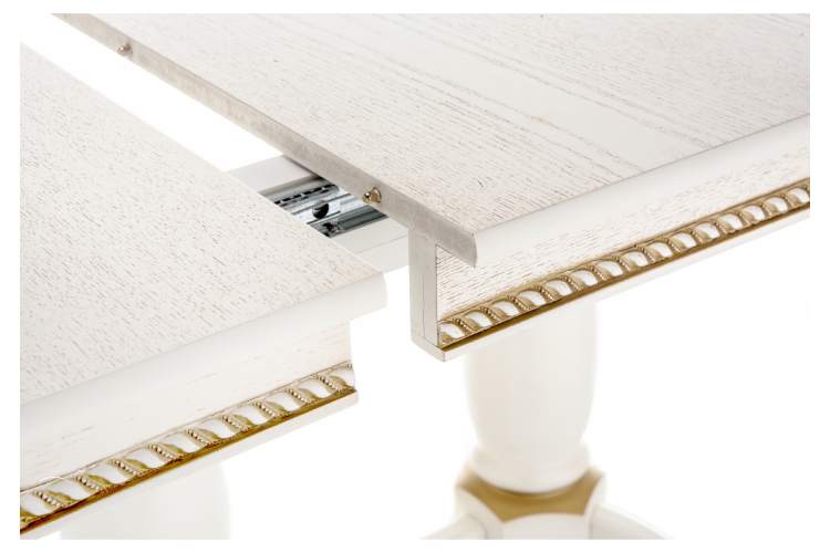 Стол деревянный Кантри 120 молочный / золотая патина-5