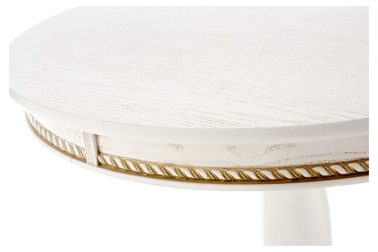 Стол деревянный Кантри 120 молочный / золотая патина-8