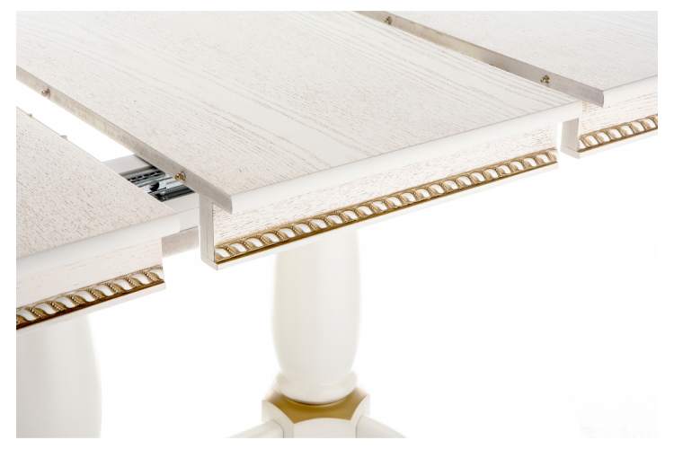 Стол деревянный Кантри 120 молочный / золотая патина-10