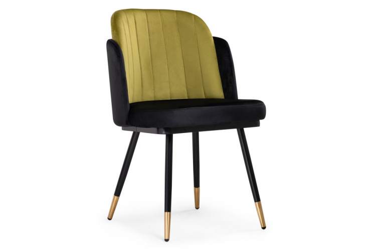 Стул на металлокаркасе Penelopa black / hakki / black / gold