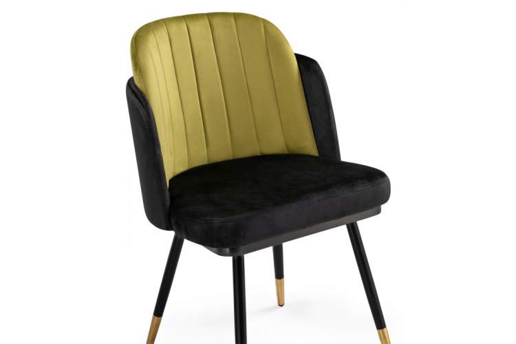 Стул на металлокаркасе Penelopa black / hakki / black / gold-6