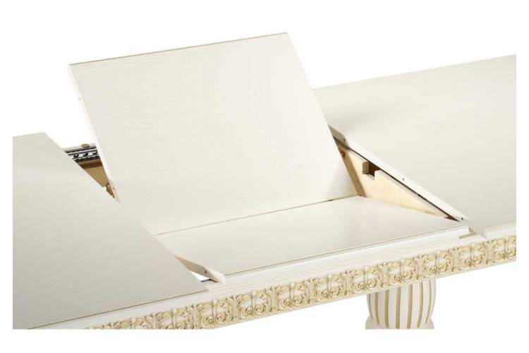 Стол деревянный Морнит 180(240)х100 слоновая кость / золото-4