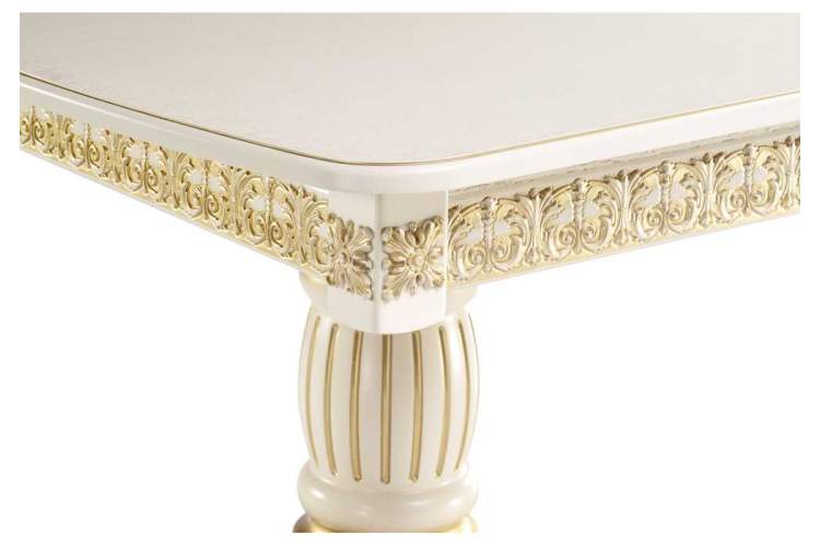 Стол деревянный Морнит 180(240)х100 слоновая кость / золото-8