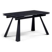 Керамический стол Маунт 140x80 черный мрамор / черный