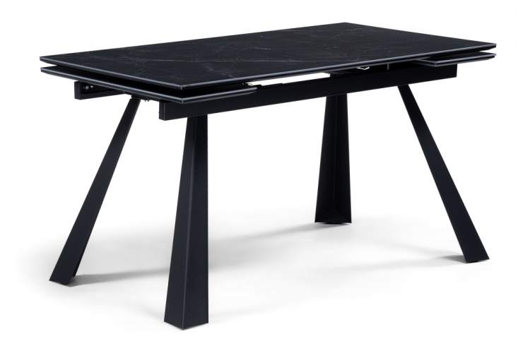 Керамический стол Маунт 140x80 черный мрамор / черный