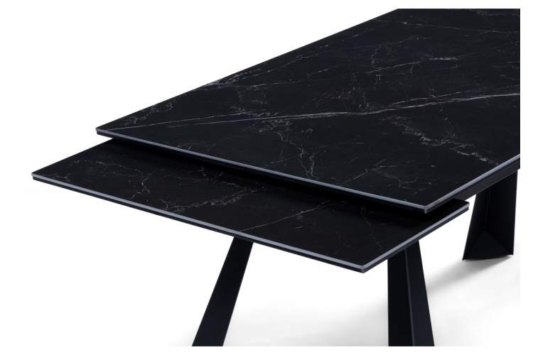 Керамический стол Маунт 140x80 черный мрамор / черный-11