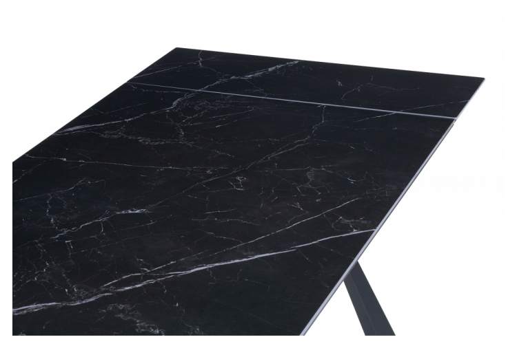 Керамический стол Маунт 140x80 черный мрамор / черный-12