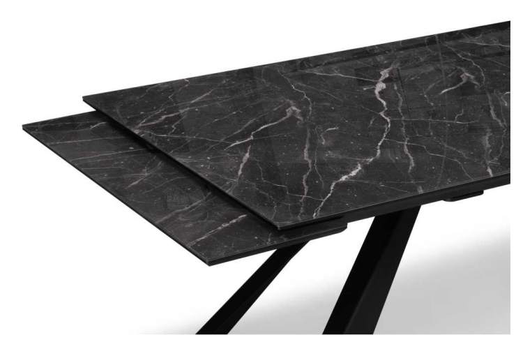 Стол стеклянный Маккарти 160(220)х90х75 дарк / черный-5