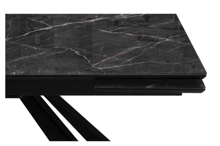 Стол стеклянный Маккарти 160(220)х90х75 дарк / черный-6