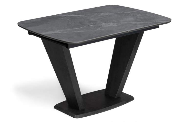 Керамический стол Петир 120(160)х80х75 larka grey / черный