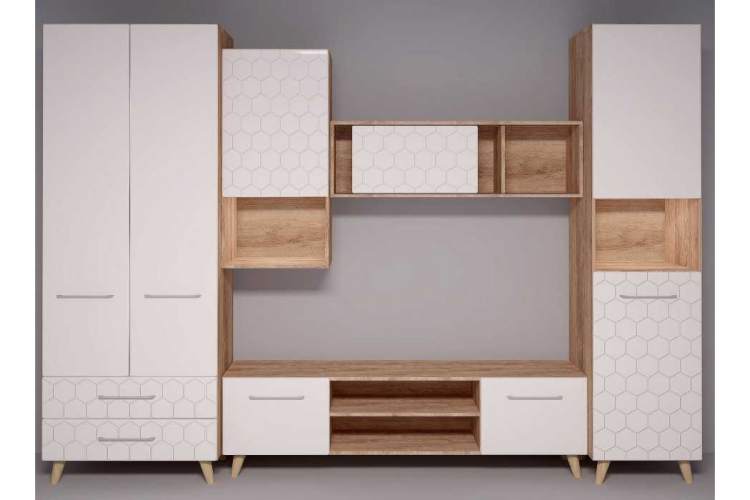 Шкаф Мариус М-05 дуб баррик / белый матовый-4