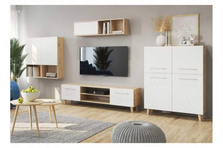 Шкаф Мариус М-05 дуб баррик / белый матовый-9