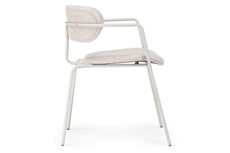 Стул на металлокаркасе Маки бежевый / серый матовый-3