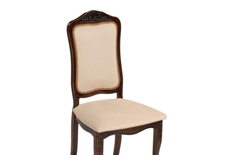 Стул деревянный Эмилин вишня / бежевый тк. К02-9