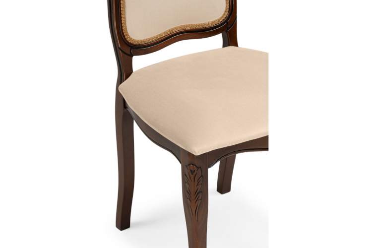 Стул деревянный Эмилин вишня / бежевый тк. К02-10