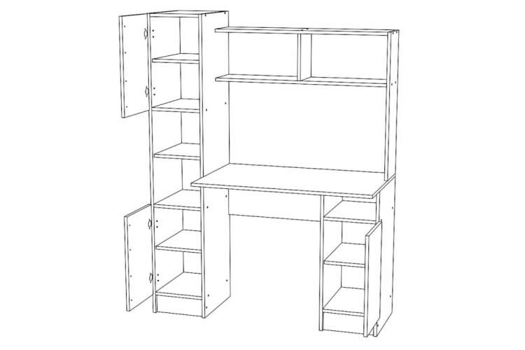 Компьютерный стол Эндо дуб вотан / белый-3