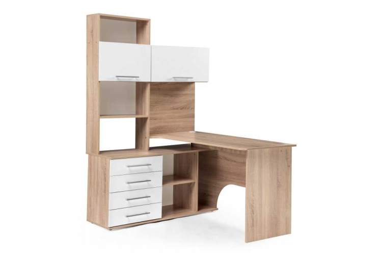 Компьютерный стол КСТ-14.1Л левый дуб сонома / белый