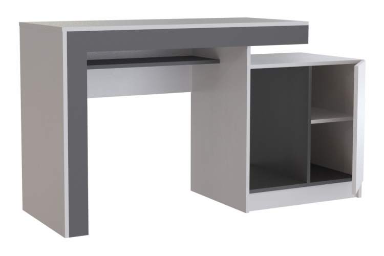 Компьютерный стол Модена белый / графит-7