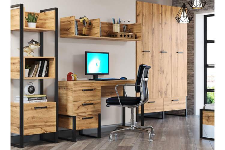 Прихожая Iris металл дуб вотан / черный муар-2