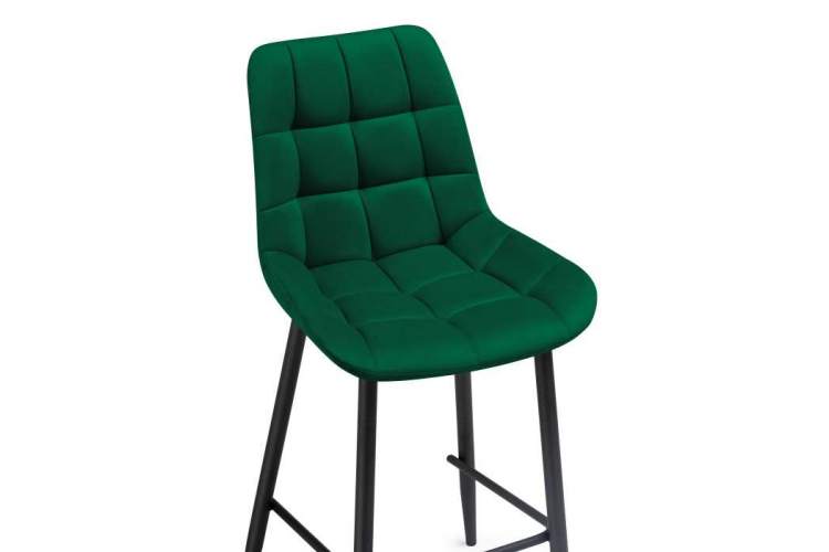 Алст велюр зеленый / черный Барный стул-4