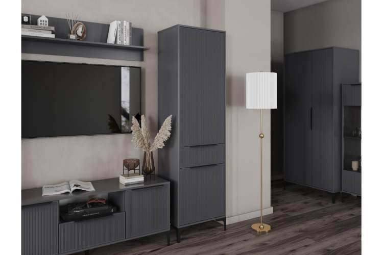 Шкаф МС Иадама графит / графит софт-3