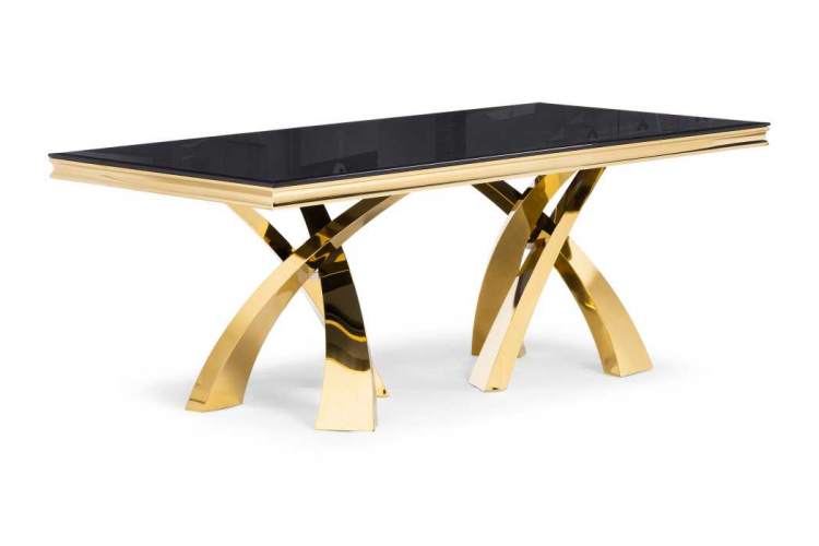 Стол стеклянный Komin 2 черный / золото