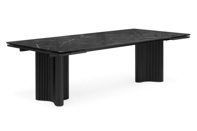 Стол стеклянный Мален 240x110 дарк / черный