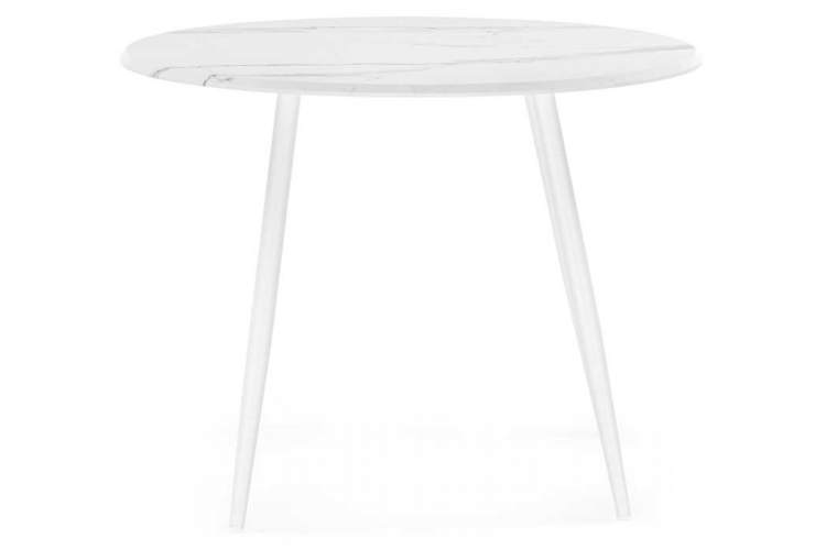 Стол Абилин 100 мрамор белый / белый матовый Стол деревянный-1