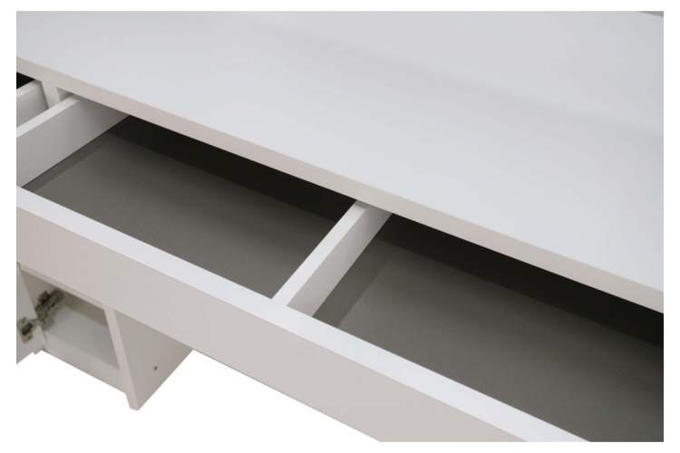 Компьютерный стол Сити-12 белый шелк-12