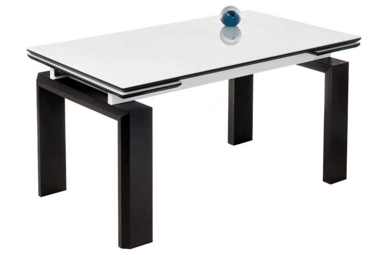 Стол стеклянный Давос белый / венге