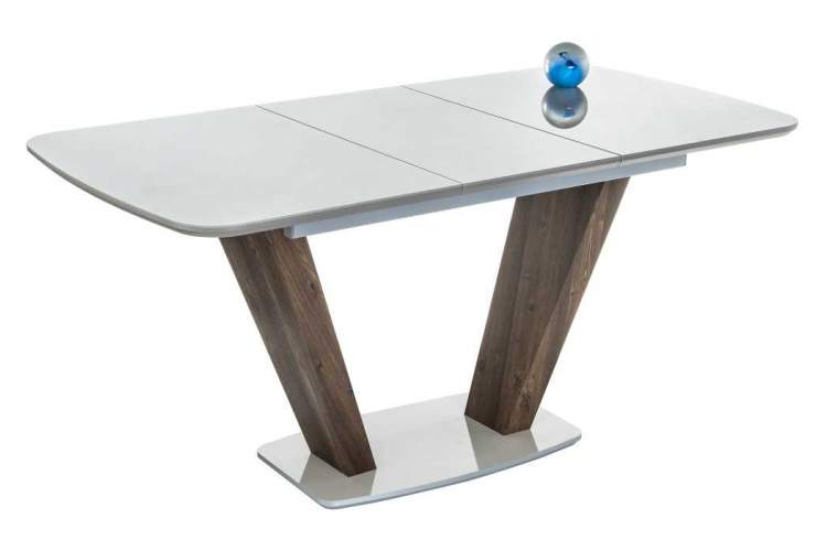 Стол стеклянный Петир серый / орех кантри-1