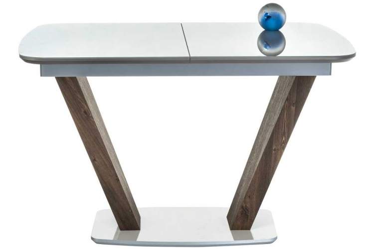 Стол стеклянный Петир серый / орех кантри-2