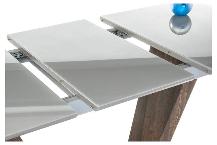 Стол стеклянный Петир серый / орех кантри-4