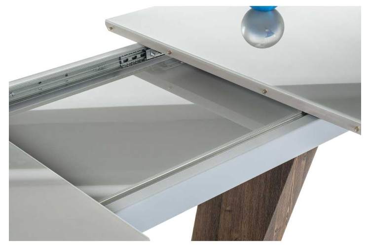 Стол стеклянный Петир серый / орех кантри-8