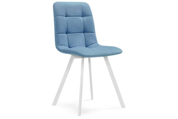 Чилли белый / голубой Стул на металлокаркасе