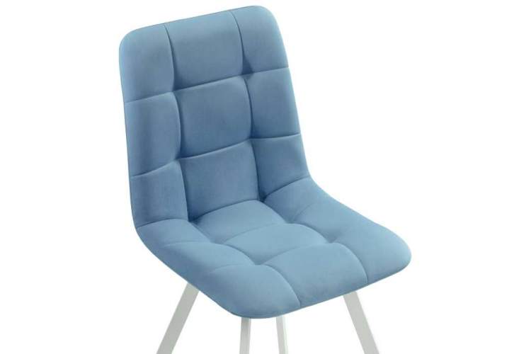 Чилли белый / голубой Стул на металлокаркасе-4