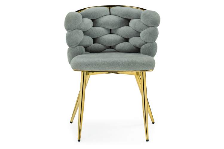 Стул на металлокаркасе на металлокаркасе Rendi light gray / gold-2
