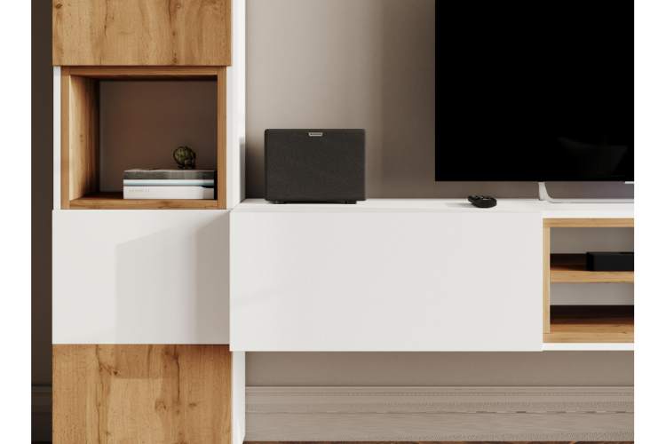 ТВ-тумба Лонгфорд белый / дуб вотан-5