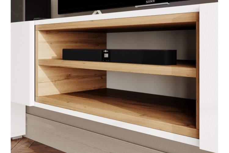 ТВ-тумба Лонгфорд белый / дуб вотан-7