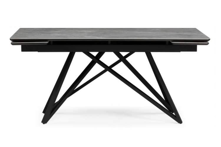 Керамический стол Вилсон 140(200)х80 серый мрамор larka grey / черный-8