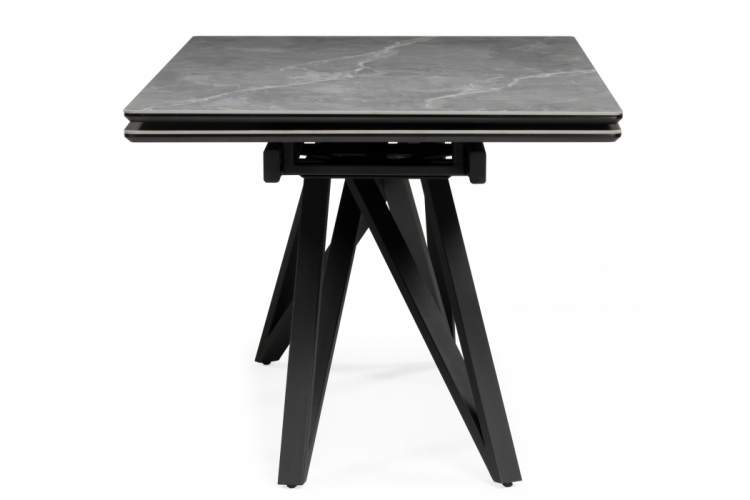 Керамический стол Вилсон 140(200)х80 серый мрамор larka grey / черный-9
