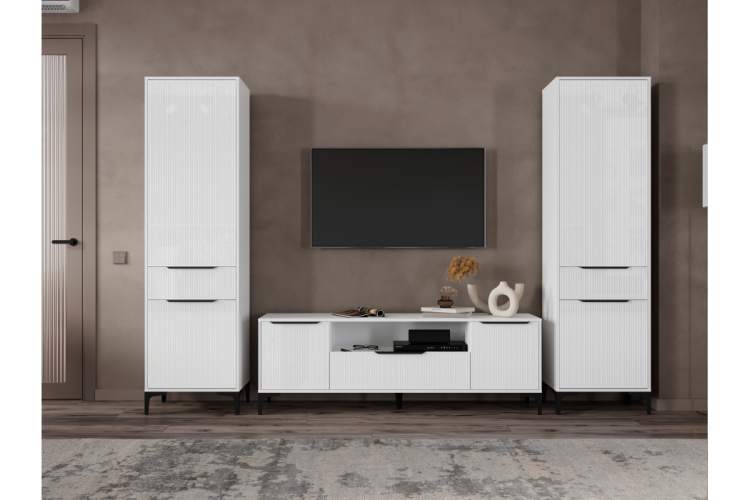 Готовая гостиная Иадама белый / белый глянец комплектация 9