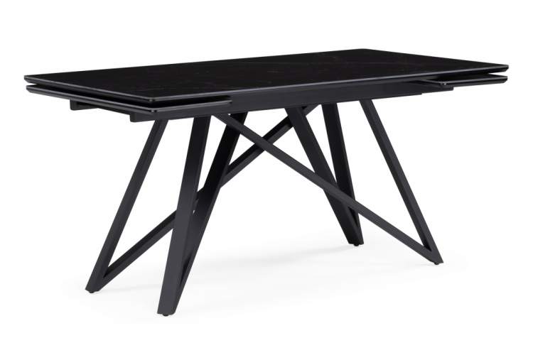 Керамический стол Вилсон 140(200)х80 черный мрамор shakespeare black / черный